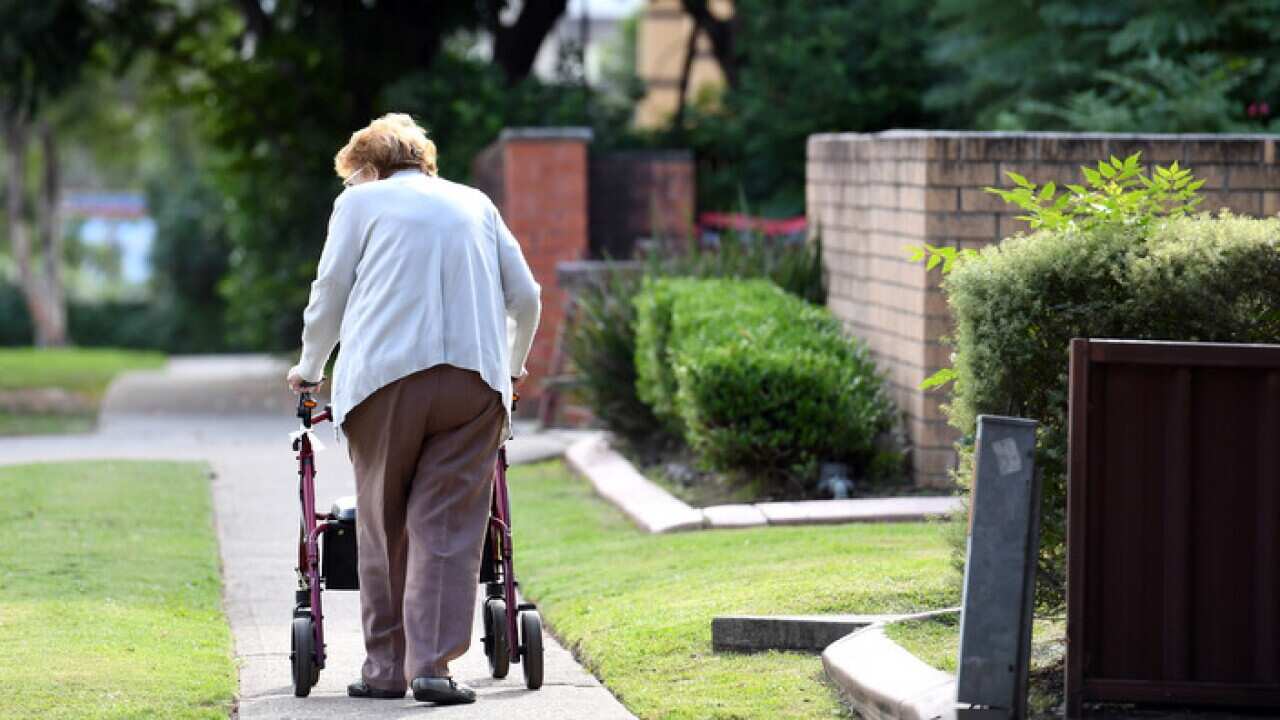 An elderly woman