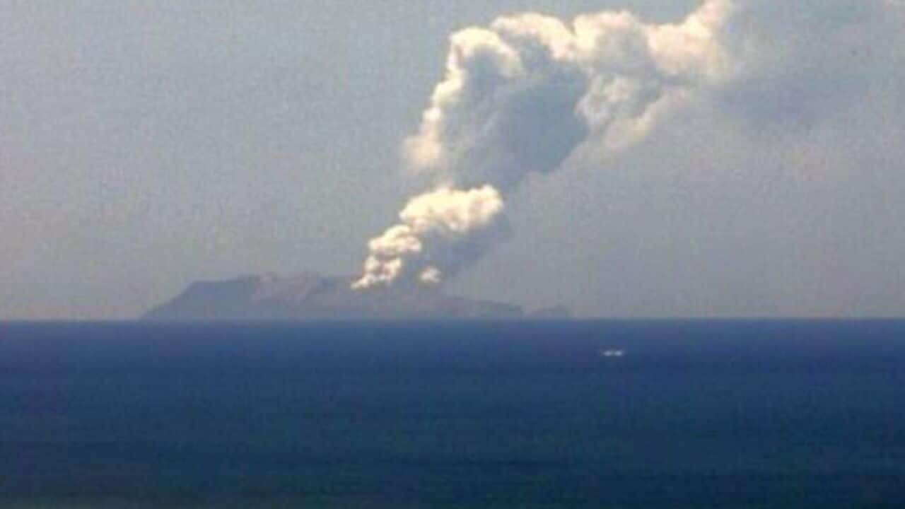 An image of the eruption. Source: Twitter - @MetService