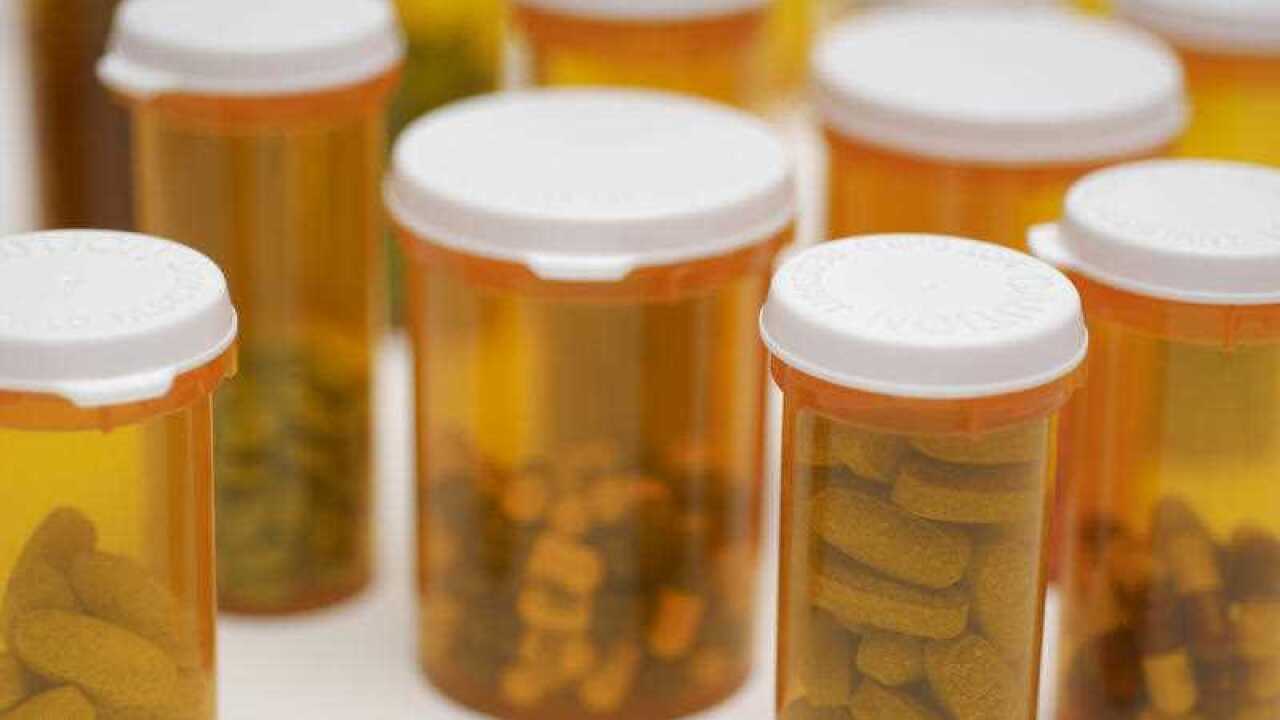 Bottles of pills close-up.