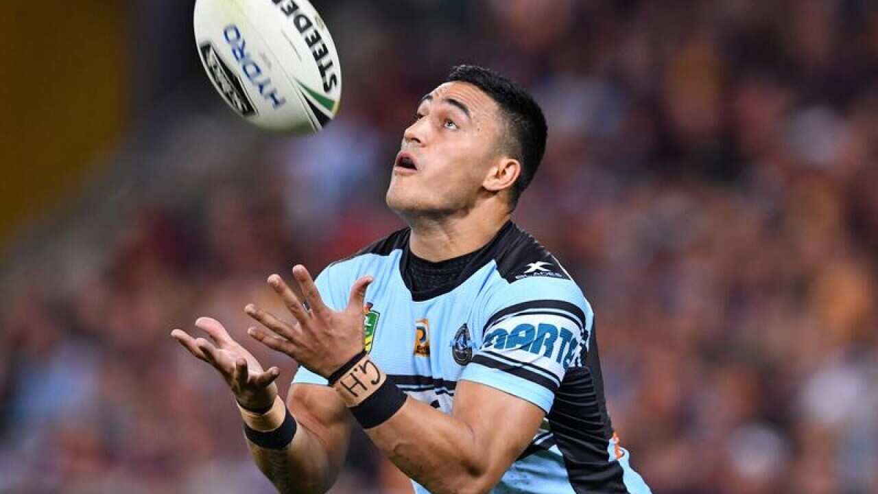 A file image of Cronulla-Sutherland Sharks winger Valentine Holmes