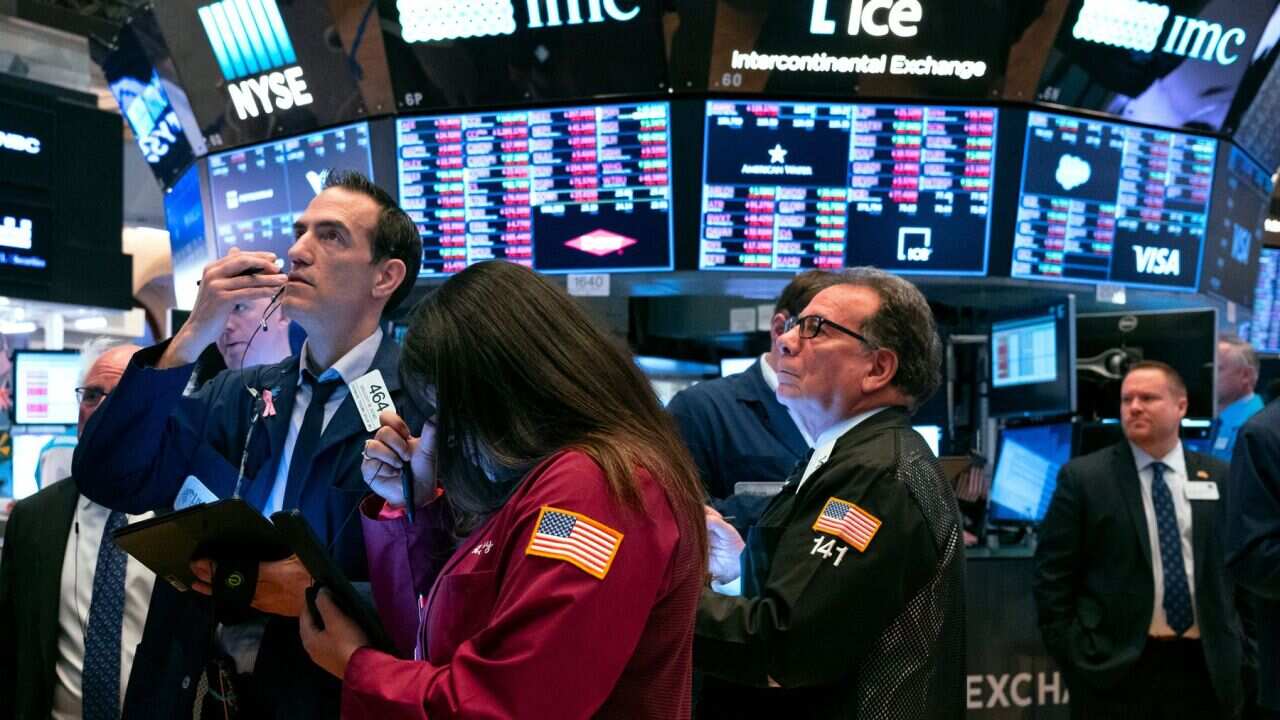 Trading floor at stock exchange