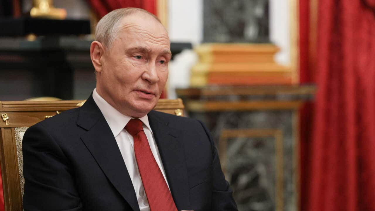 Russia's President Vladimir Putin looks on during a meeting with US Special Presidential Envoy Steve Witkoff and US businessman Jared Kushner at the Moscow Kremlin.