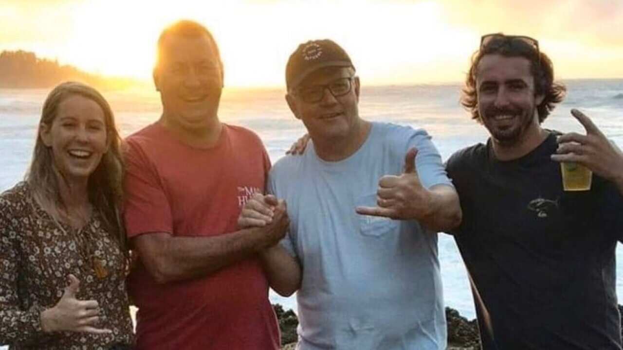 Australian tourists said they snapped this picture with Scott Morrison in Hawaii earlier this week, posting it to Instagram.