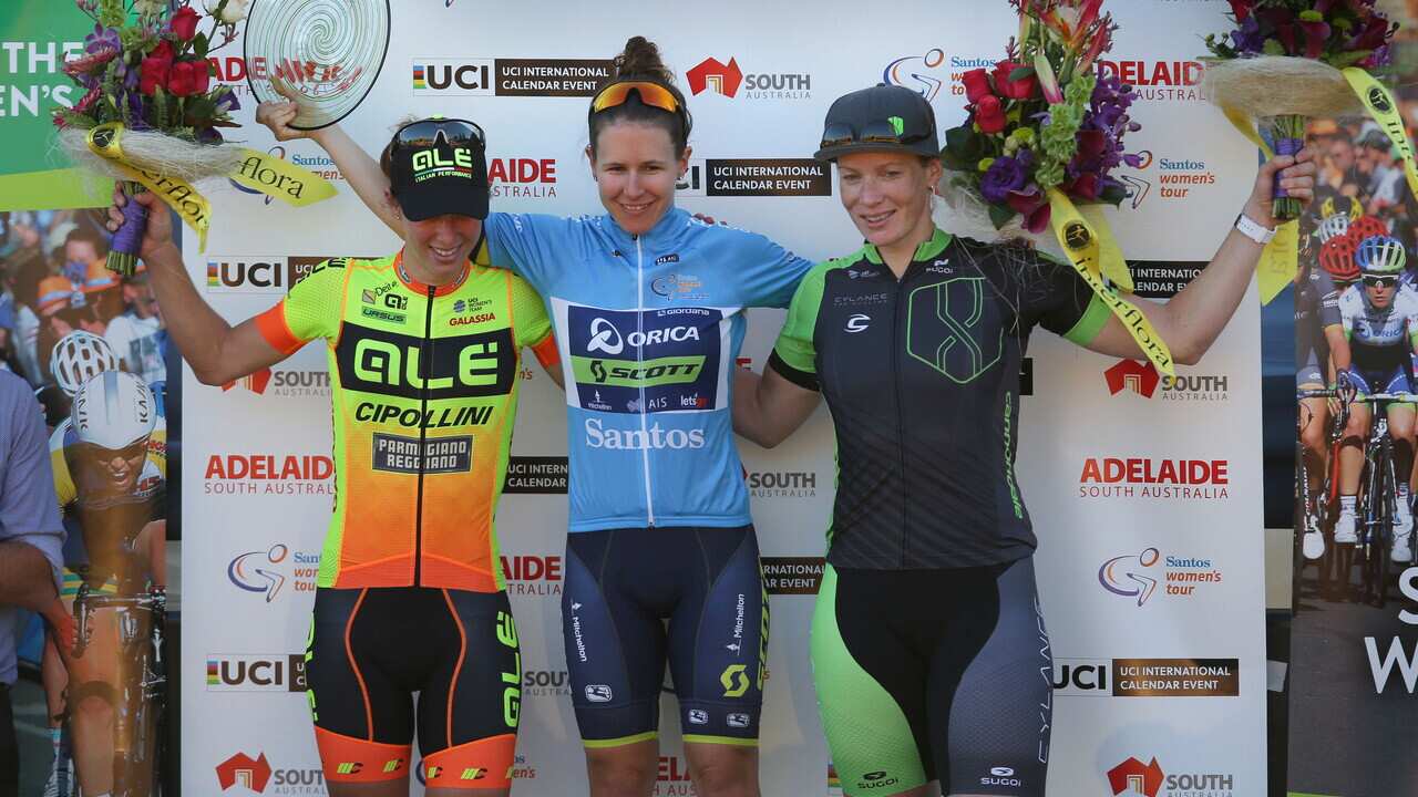 Santos Women's Tour podium