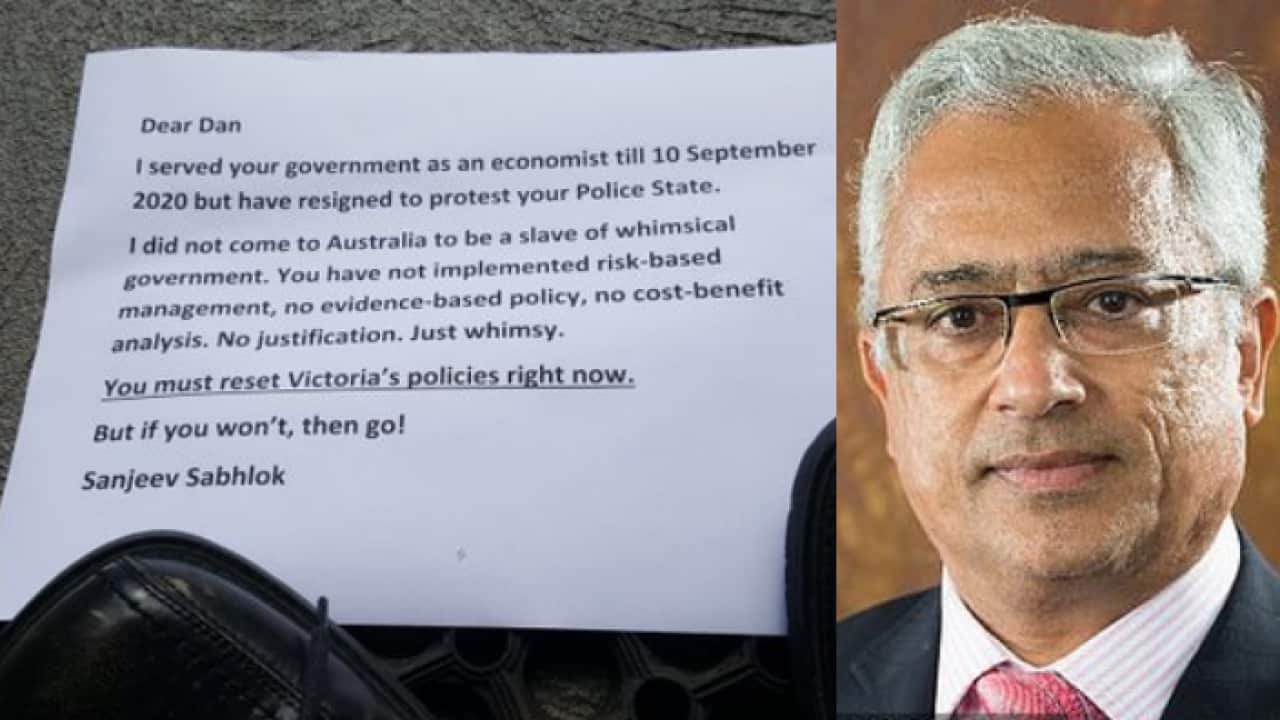 Sanjeev Sabhlok resigned from his government role last week in protest of Victorian Premier Daniel Andrews’ strict lockdowns.