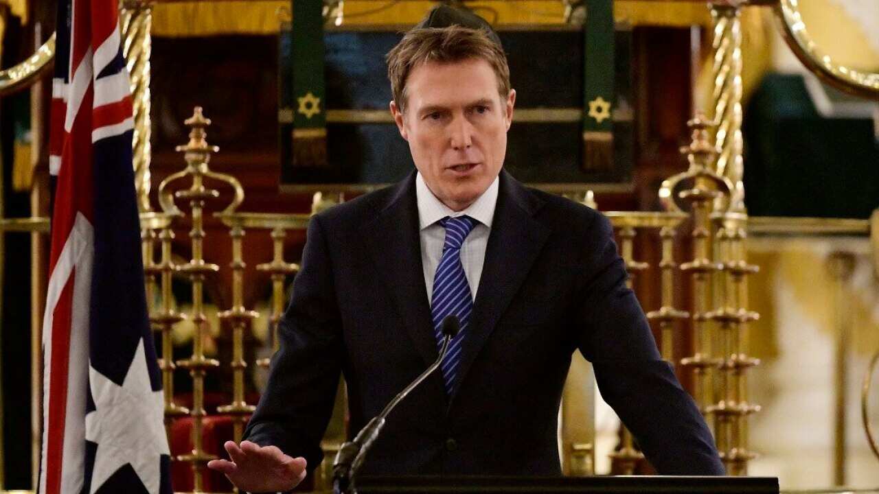 Attorney-General Christian Porter unveiled the draft religious discrimination laws at The Great Synagogue in Sydney.