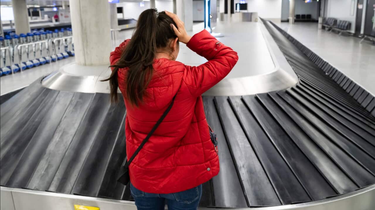 A woman lost luggage