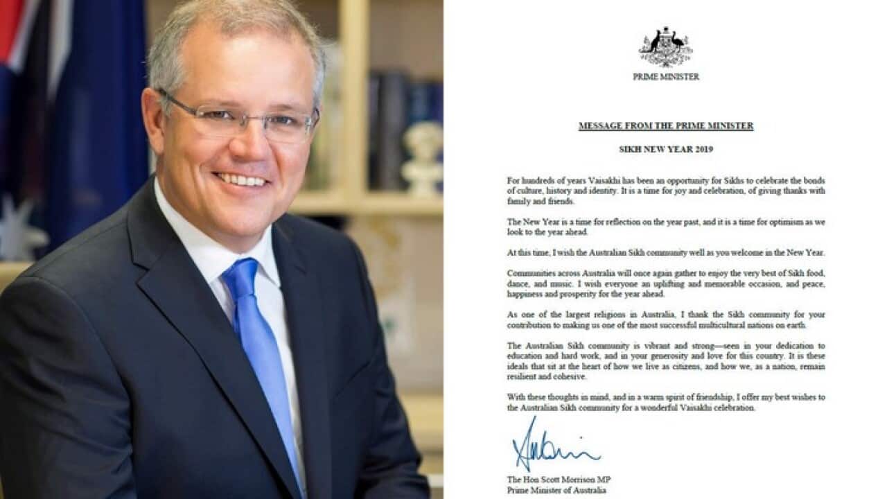 Prime Minister Scott Morrison's message for Vaisakhi 2019
