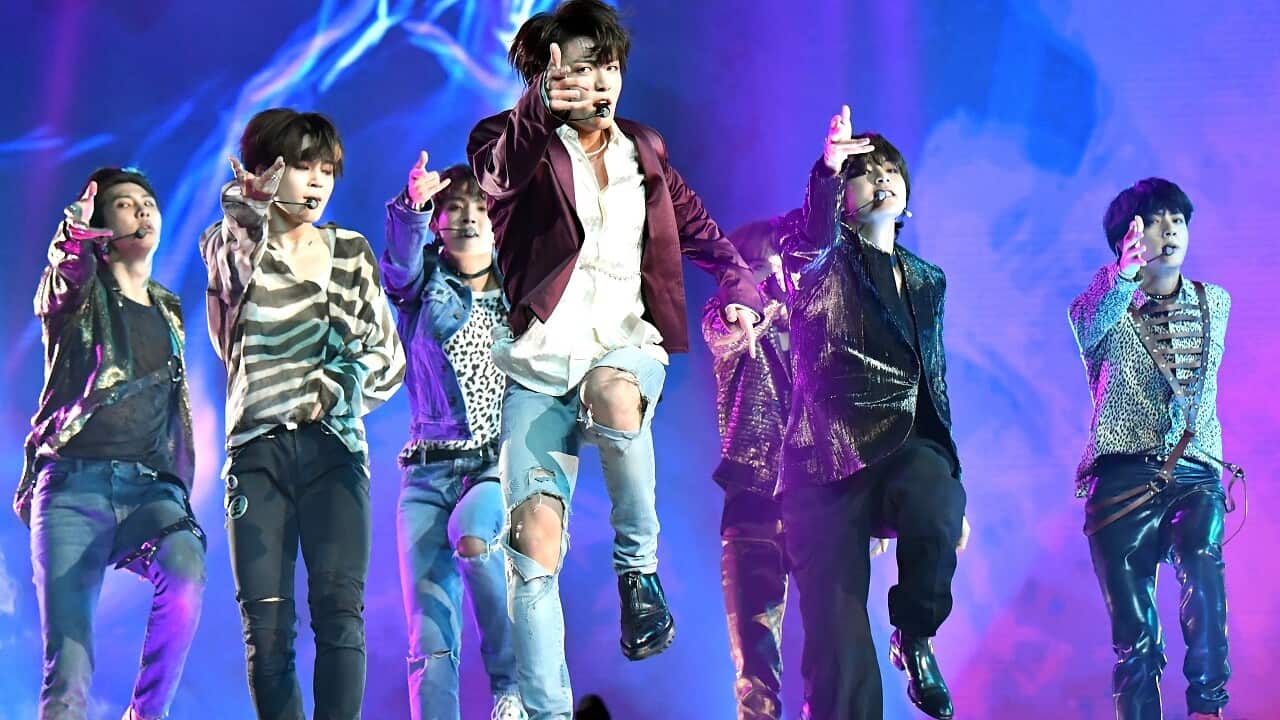 BTS on stage.