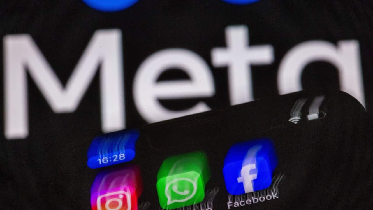 Composite image social media platforms owned by Meta (AAP).