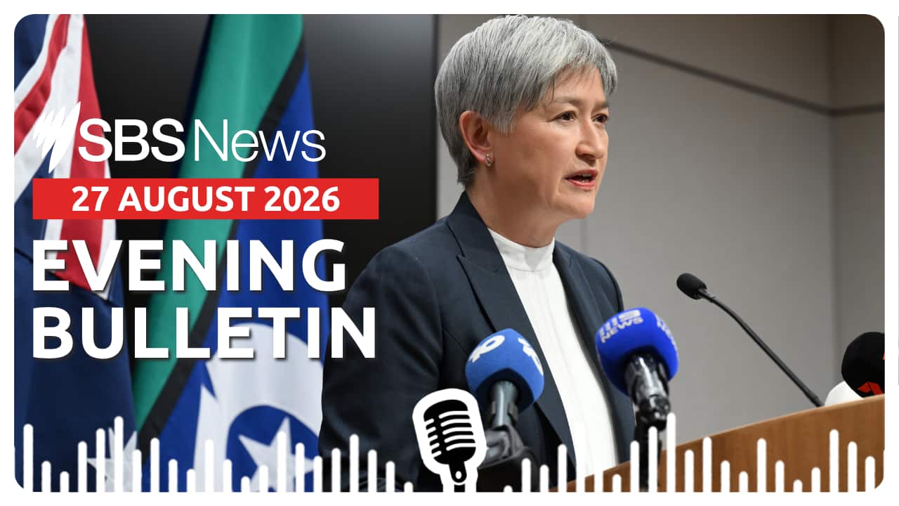 Foreign Minister Penny Wong addresses the media - AAP