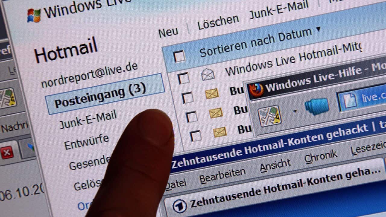 A Hotmail account in Schwerin, Germany