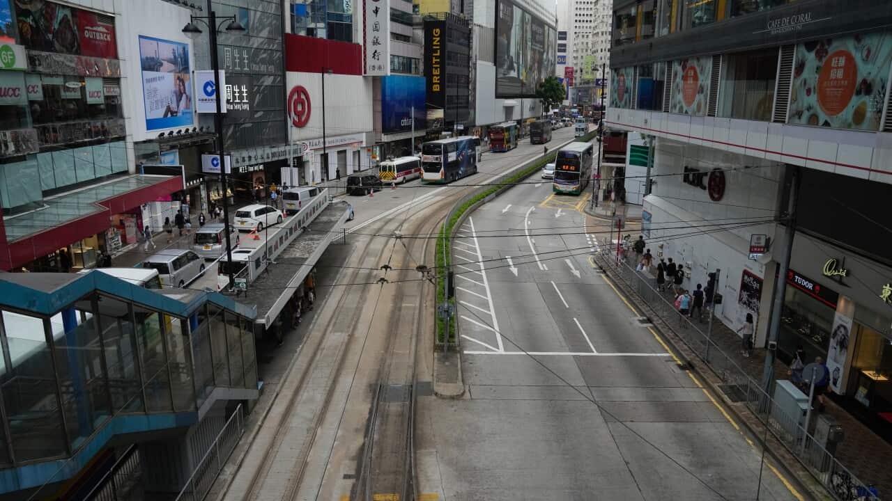 A past location for the annual protest rally marking the anniversary of the Hong Kong handover to China from Britain in Hong Kong on 1 July, 2021.