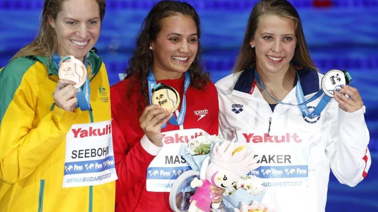 Emily Seebohm (far left).