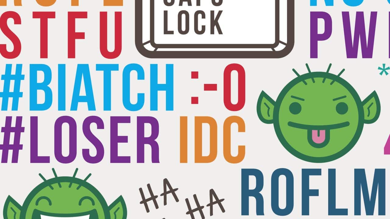 Troll internet social media acronyms text message abbreviations slang