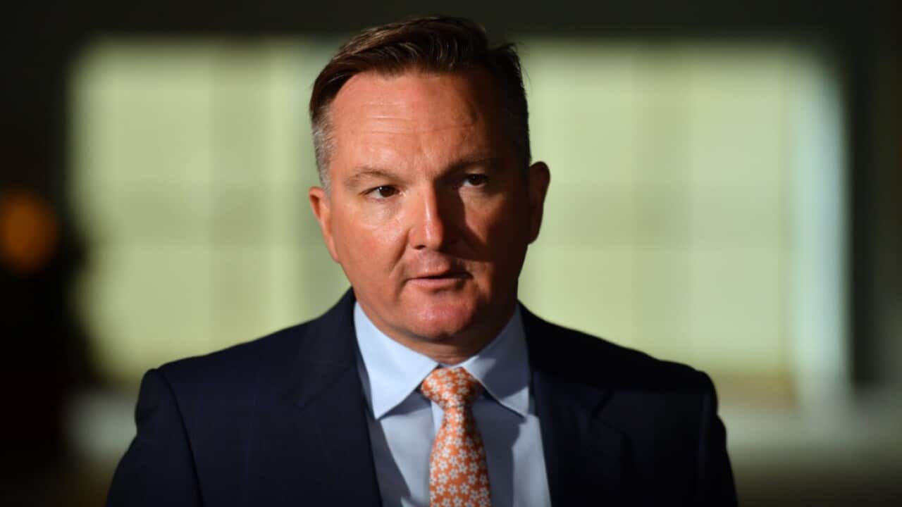 Chris Bowen at a press conference at Parliament House in Canberra, Tuesday, November 26, 2019.