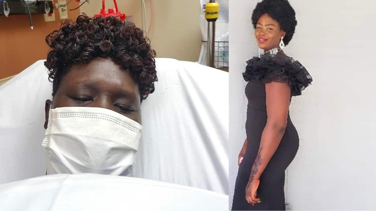 The two photos of Dabora Maal show her at normal stage and hospital