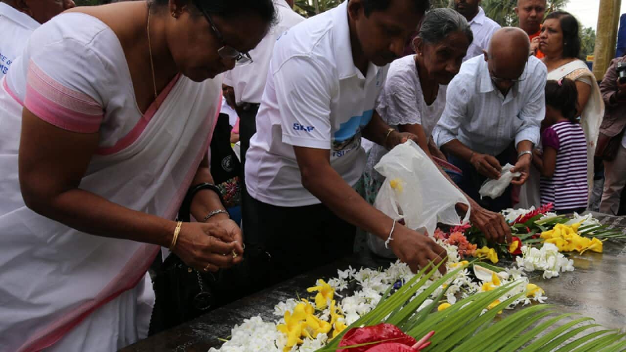 Relatives of the victims of the 2004 Boxing Day Tsunami, Sri Lanka