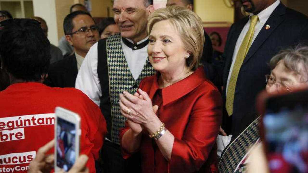 Democratic presidential candidate Hillary Clinton