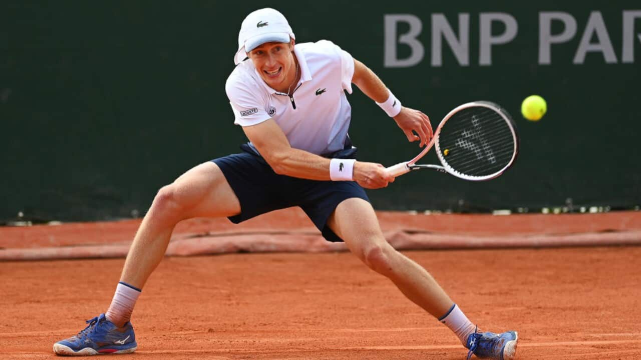 Marc Polmans in action at the 2020 French Open
