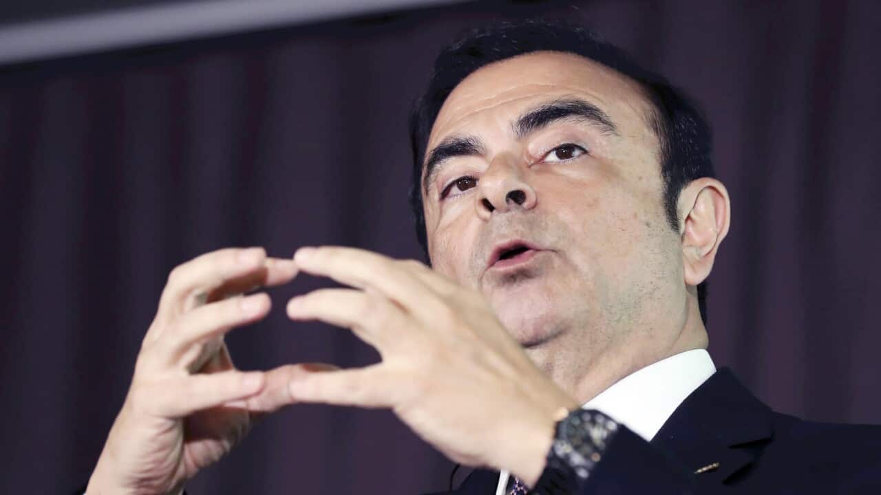Carlos Ghosn attends a press conference in Tokyo on May 12, 2016. The Tokyo District Court made a decision to allow his bail.