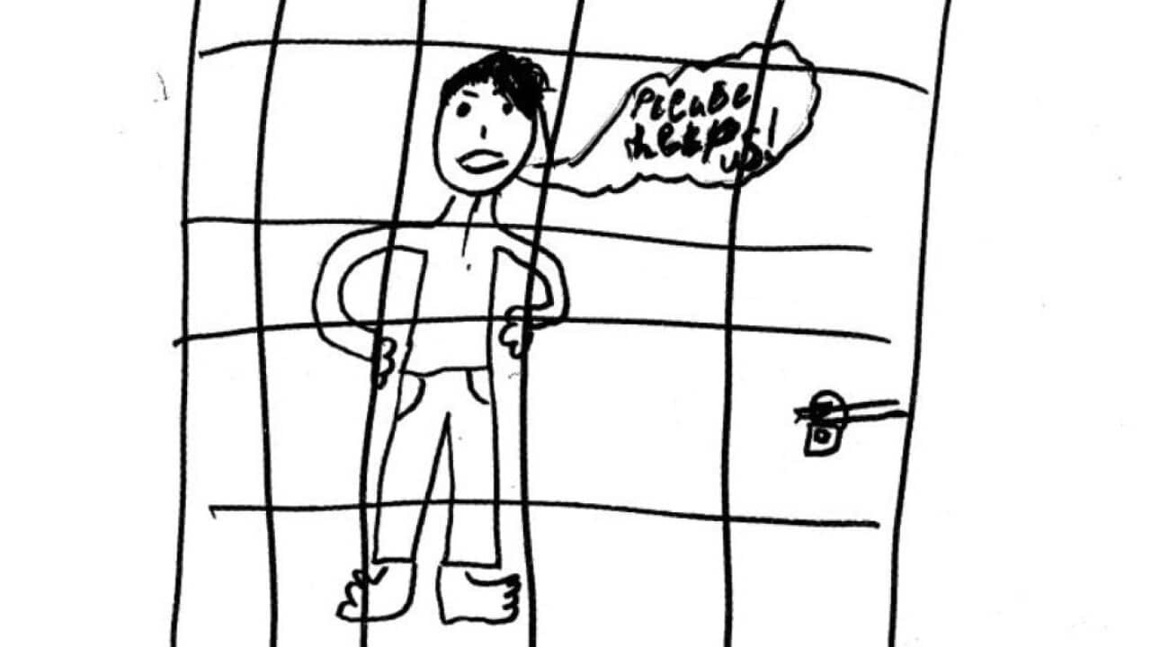 "This is my life, please help us": words of a nine-year-old boy when describing the picture he drew.