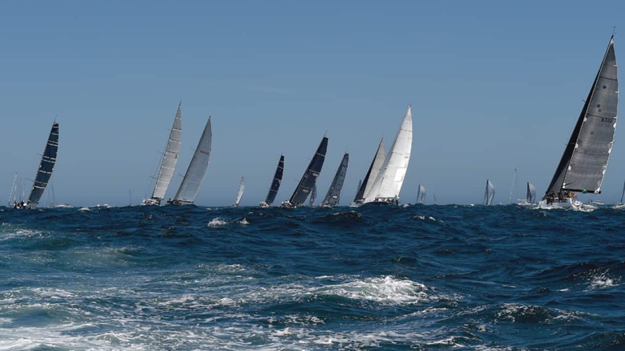 Yachts during the 72nd annual Sydney to Hobart yacht race
