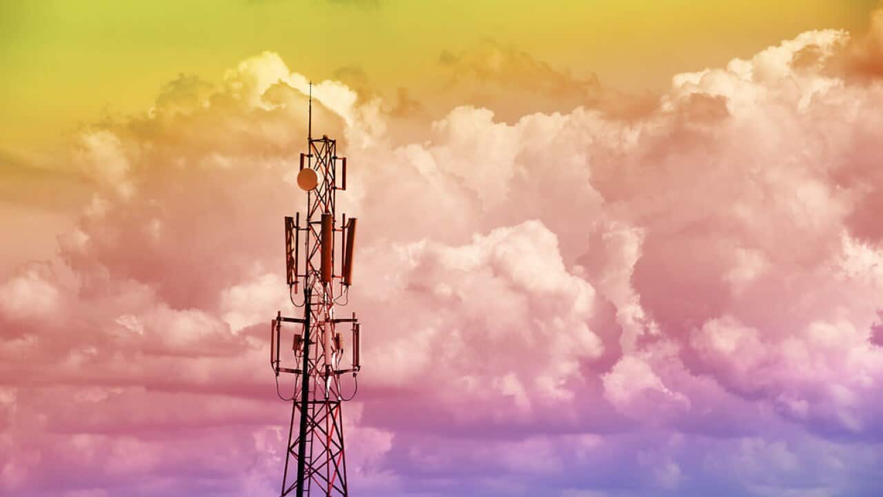 A radio tower used to power the networks that support mobile phones.