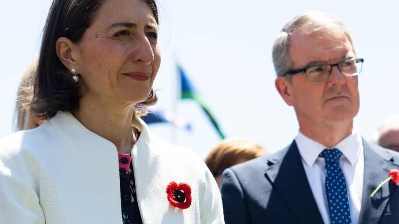 A file image of Premier Gladys Berejiklian and Labor's Michael Daley