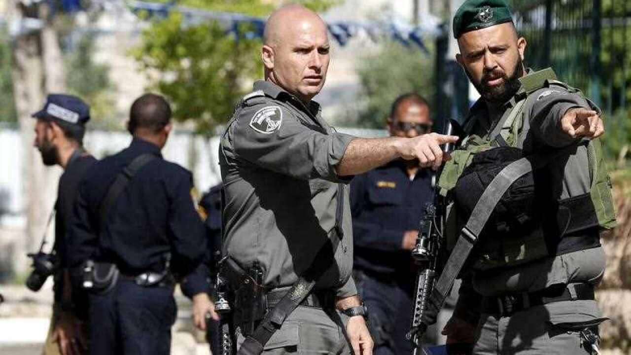 File photo of armed Israeli border police officers