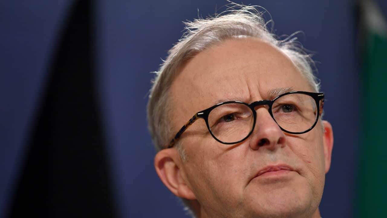 Australian Prime Minister Anthony Albanese speaks to the media during a press conference in Sydney.