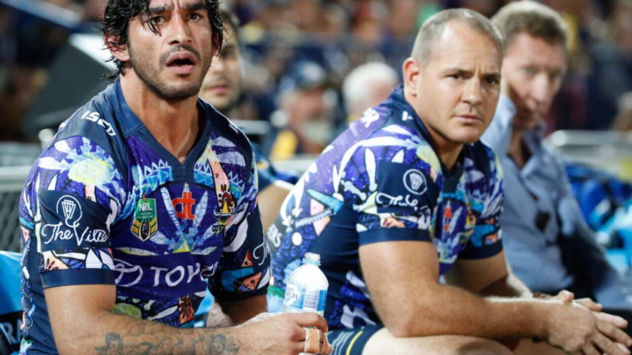 Cowboys co-captains Johnathan Thurston (left) and Matthew Scott