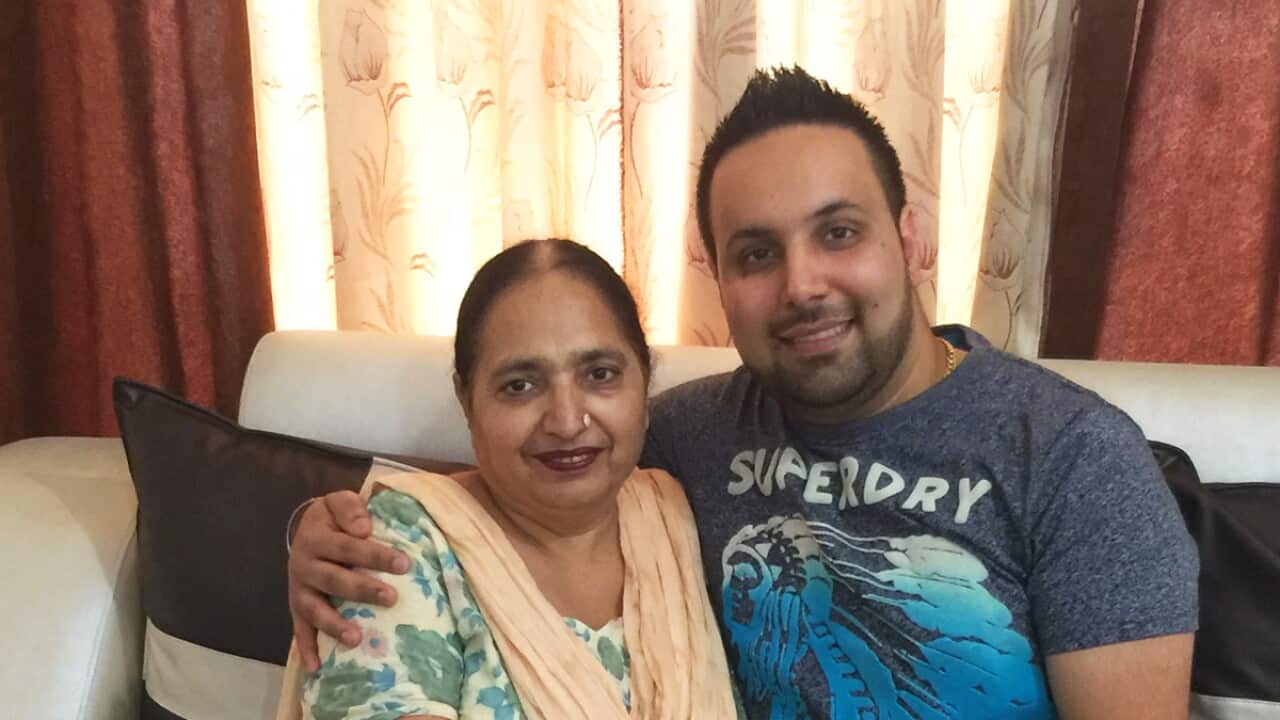 Kamaldeep Singh and his mother, who created this dish from leftovers.