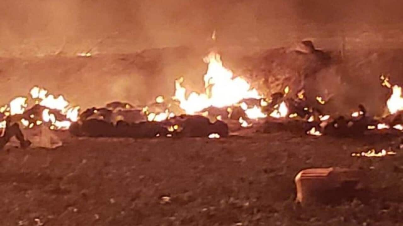 Burned bodies at the pipeline