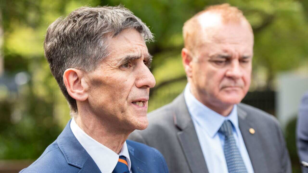 AMA President Dr Tony Bartone (L) in Melbourne, Sunday, March 8, 2020.