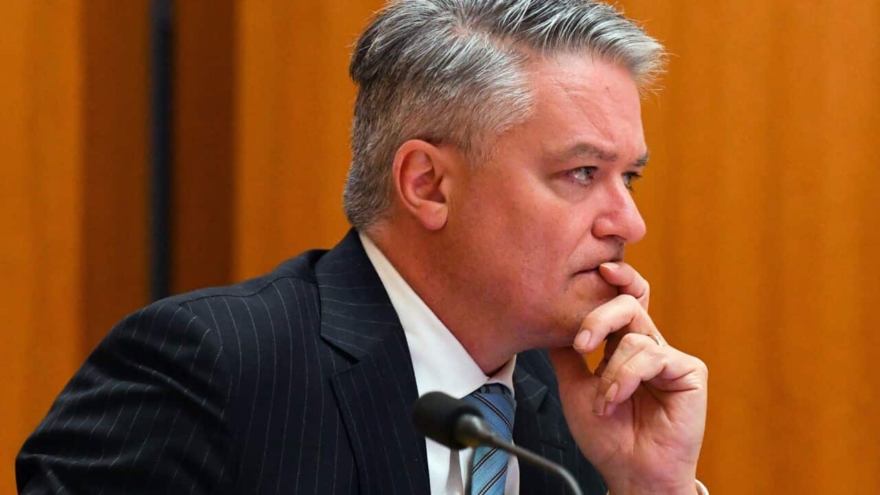 Minister for Finance Mathias Cormann at a Senate Estimates hearing at Parliament House in Canberra, Tuesday, October 27, 2020. (AAP Image/Mick Tsikas) NO ARCHIVING