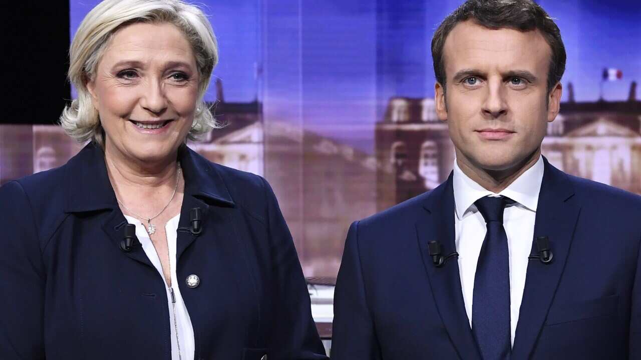 French presidential election candidates Marine Le Pen and Emmanuel Macron.