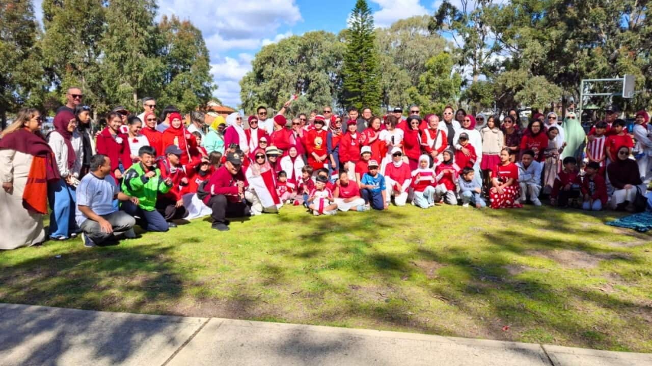 Members of the Indonesian diaspora gathered at Rayment Park, Lathlain, WA, to celebrate Indonesia's 81st Independence Day.