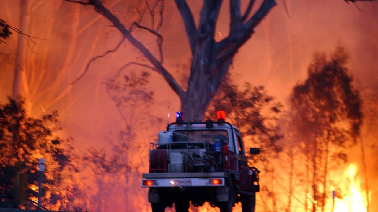 Firemen head towards a spot fire