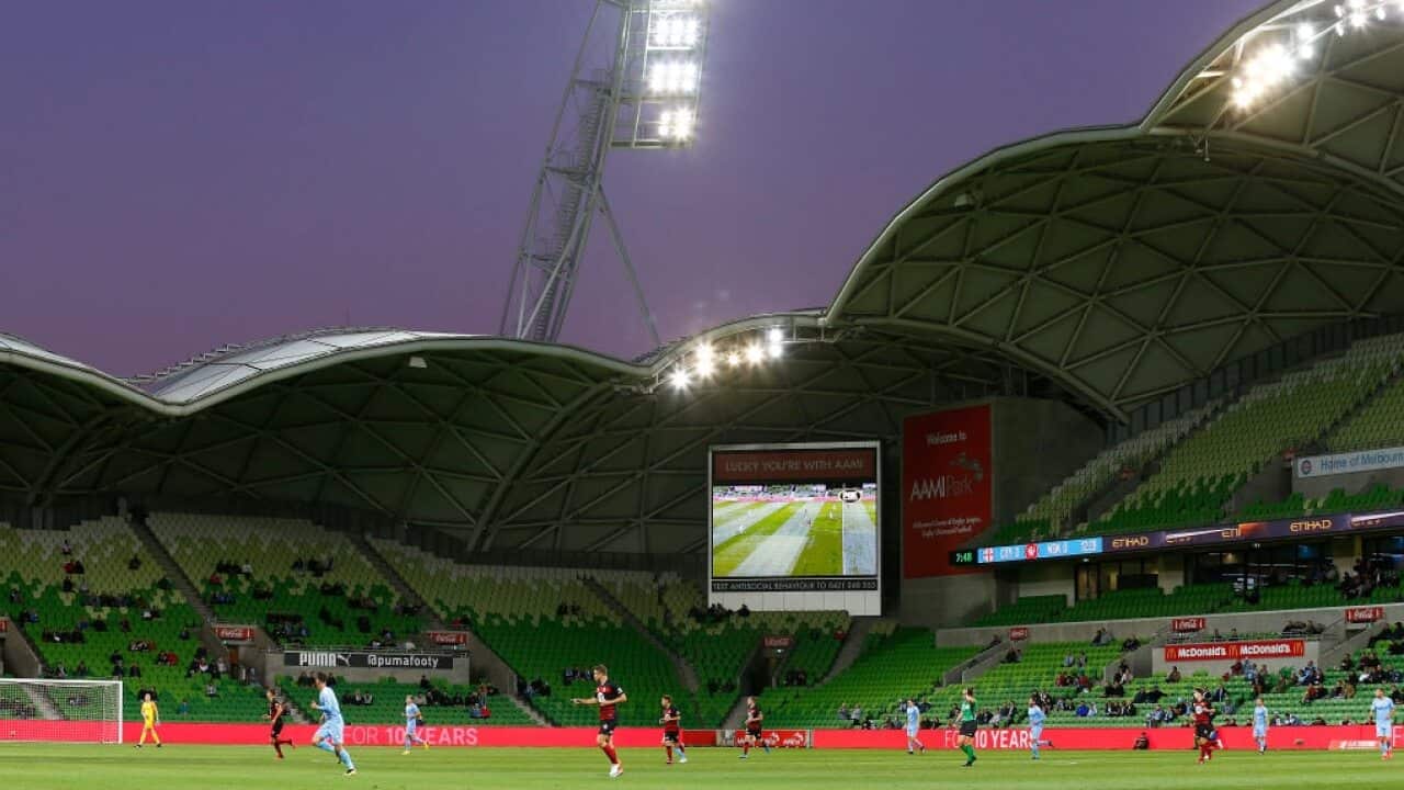 A general view of AAMI Park