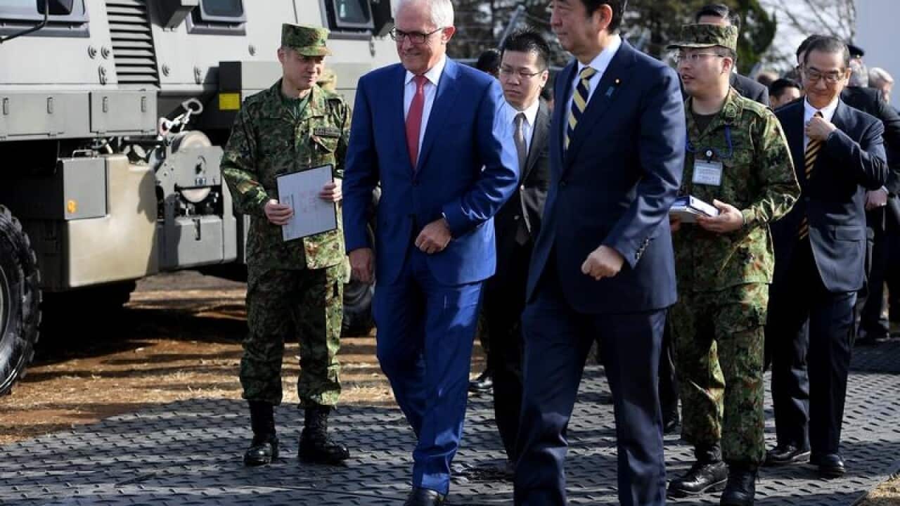Shinzo Abe hosted Malcolm Turnbull in Japan for a brief 16-hour visit.