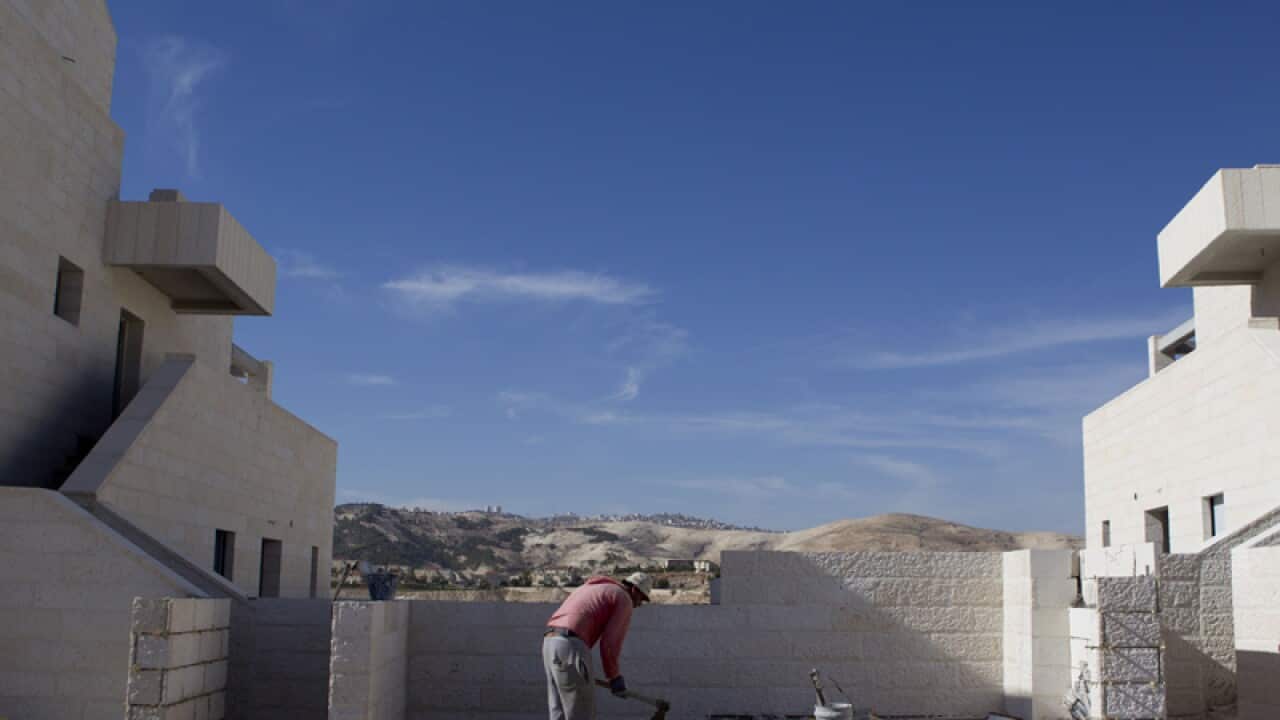 A file photo of construction in the West Bank