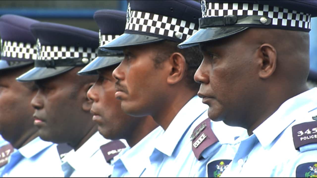 Solomon Islands police officers