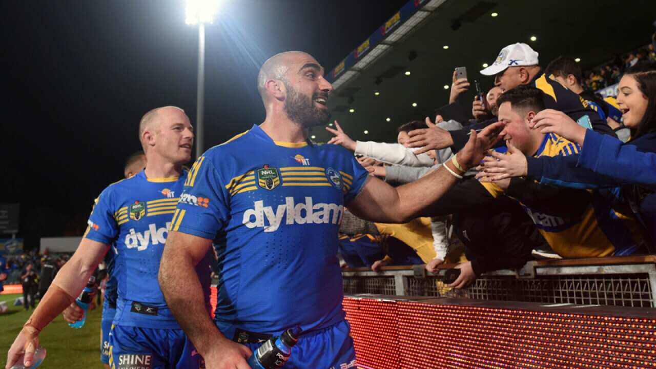 Tim Mannah and Beau Scott of the Eels