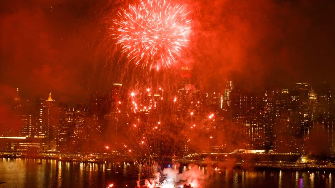 Fireworks during New Year's eve