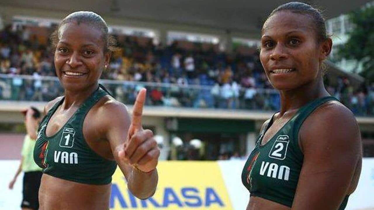 Vanuatu’s beach volleyball team hope to win a medal.