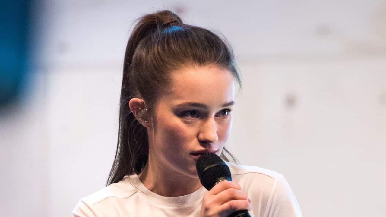 Sigrid performs during the filming of the Graham Norton Show at The London Studios, south London, to be aired on BBC One on Friday evening.. Picture date: Thursday January 18, 2018. Photo credit should read: PA Images on behalf of So TV/PA Wire