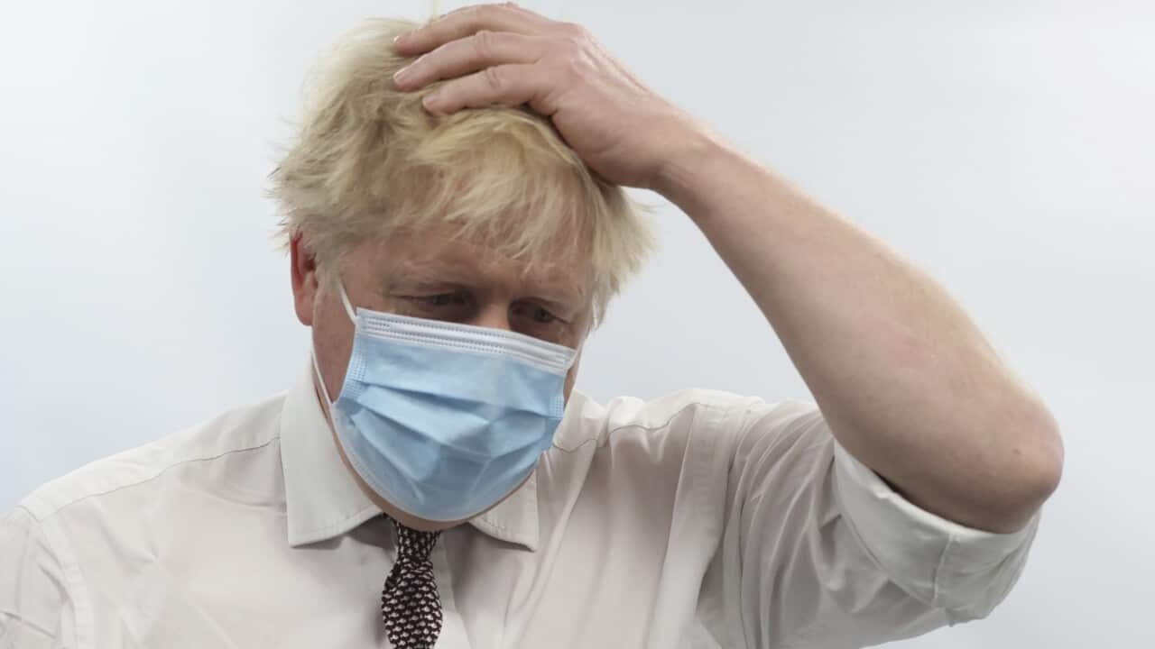 Britain's Prime Minister Boris Johnson during a visit to Finchley Memorial Hospital, in North London, Tuesday, 18 January, 2022.