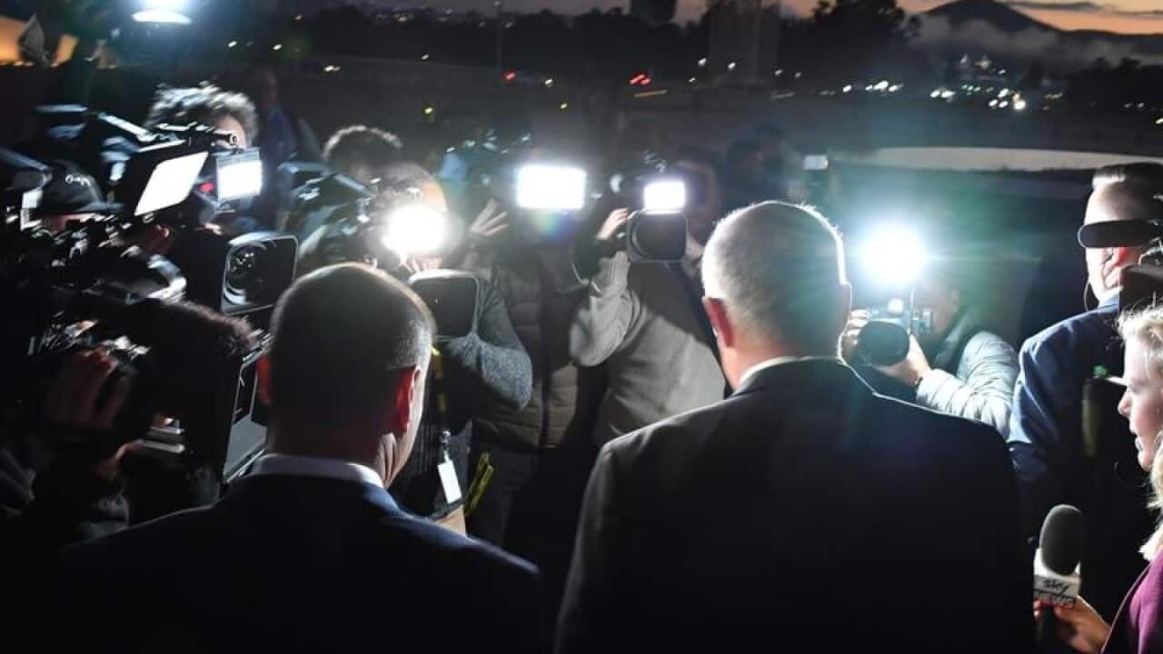 Treasurer Josh Frydenberg, with Prime Minister Scott Morrison