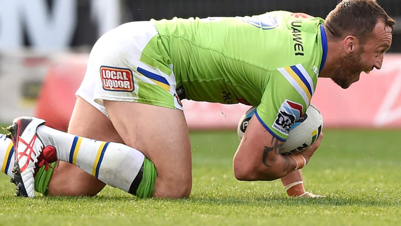Josh Hodgson during a raiders games.